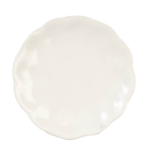 (image for) Scalloped Ceramic Plate 1in - White