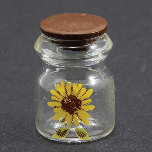 (image for) Sunflower Glass Jar w/ Dark Brown Lid