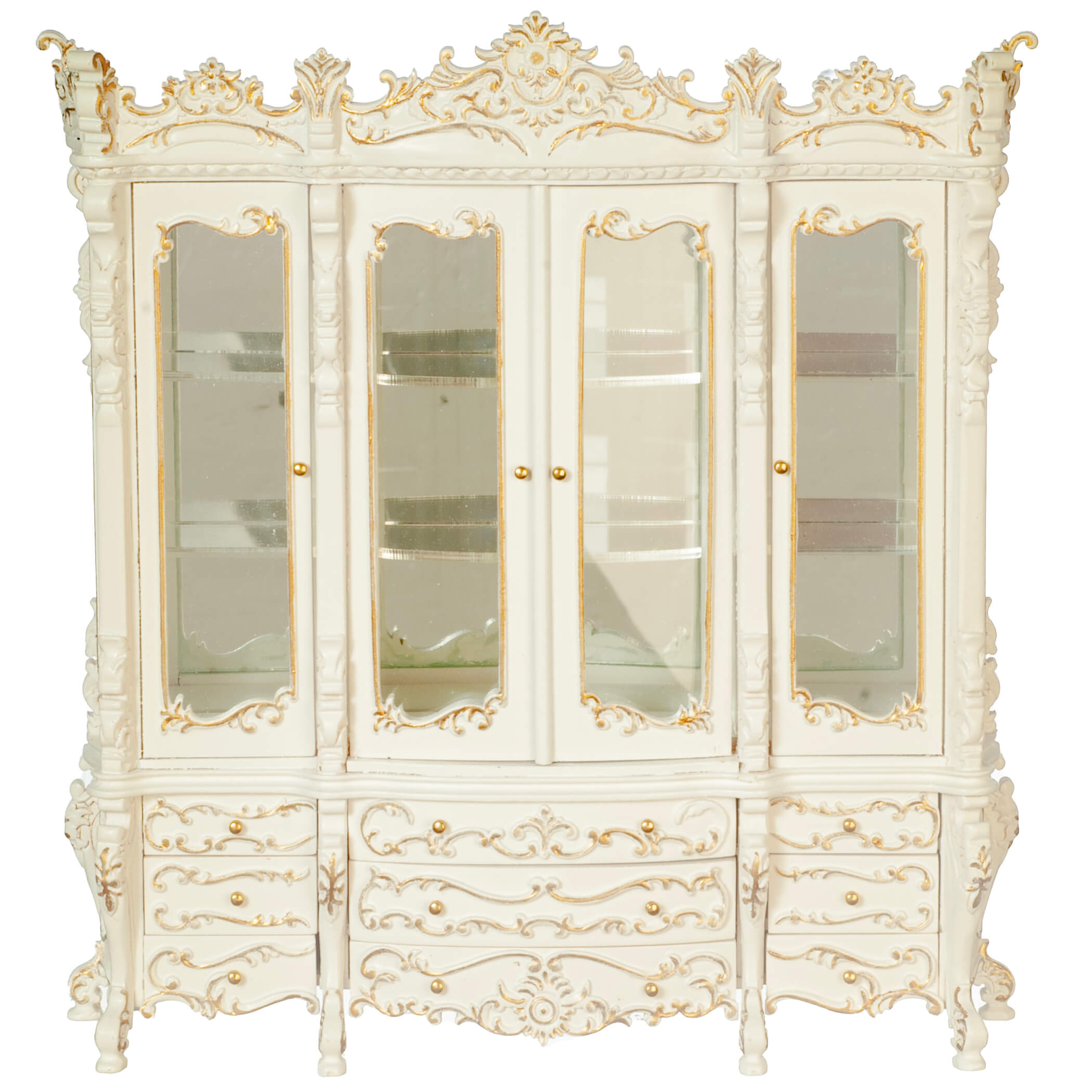 (image for) Renaissance Display Cabinet - White & Gold