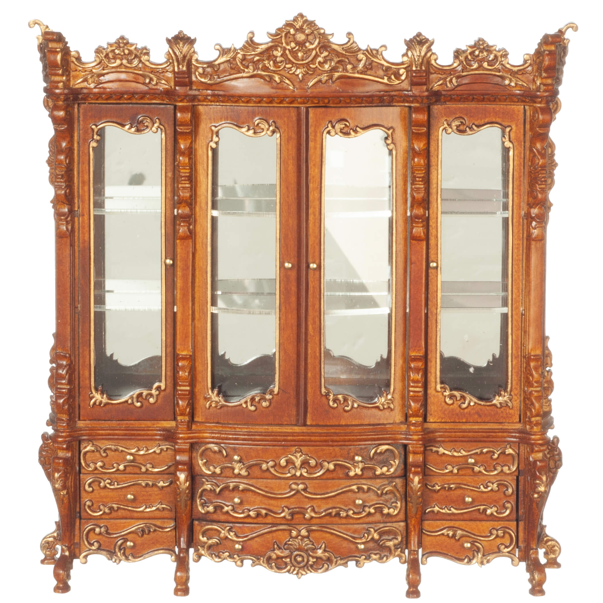 (image for) Renaissance Display Cabinet - Walnut & Gold