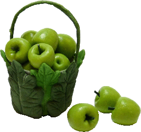 (image for) Leaf Basket Filled w/ Green Apples