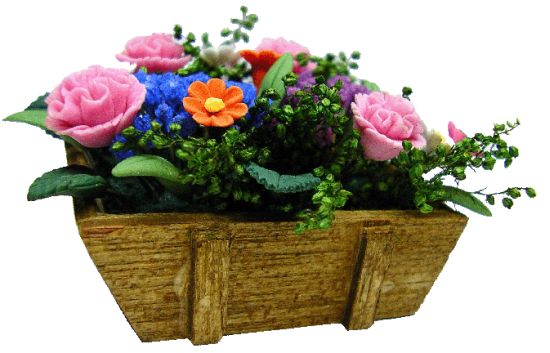 (image for) Carnations and Flowers in Rustic Box