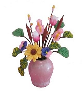 (image for) Assorted Flowers in a Pink Vase