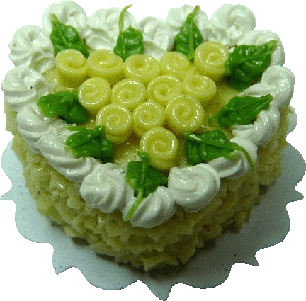 (image for) Yellow Floral Trim Heart Cake