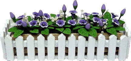 (image for) Purple Cup Flowers In Picket Fence Planter