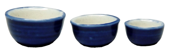 (image for) Royal Blue Ceramic Bowl Set 3pc