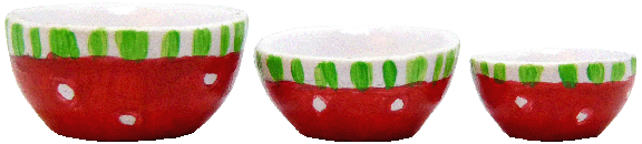 (image for) Ceramic Christmas Bowl Set 3pc