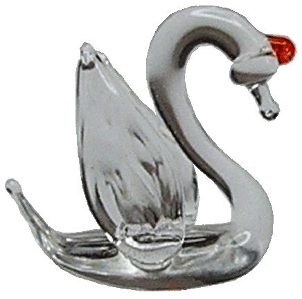 (image for) Glass Swan Centerpiece Sculpture