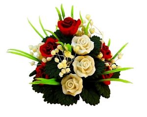 (image for) White & Red Floral Centerpiece