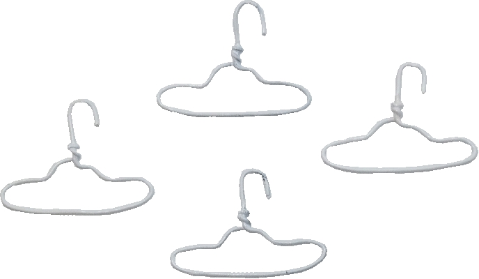 (image for) White Clothes Hangers 4pc