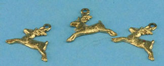 (image for) Gold Reindeer Ornaments 3pc