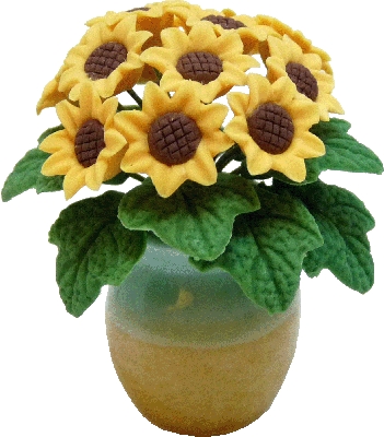 (image for) Sunflowers in Green/Tan Vase