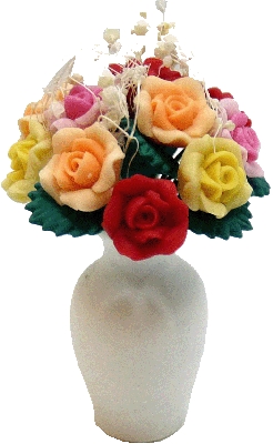 (image for) Rose Bouquet in Unfinished Ceramic Vase