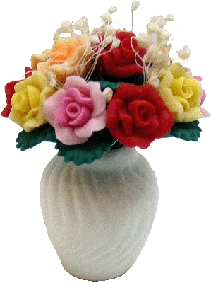 (image for) Rose Bouquet in Unfinished Ceramic Vase