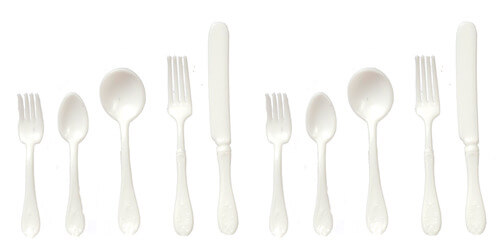 (image for) White Flatware 10pc 2 Settings