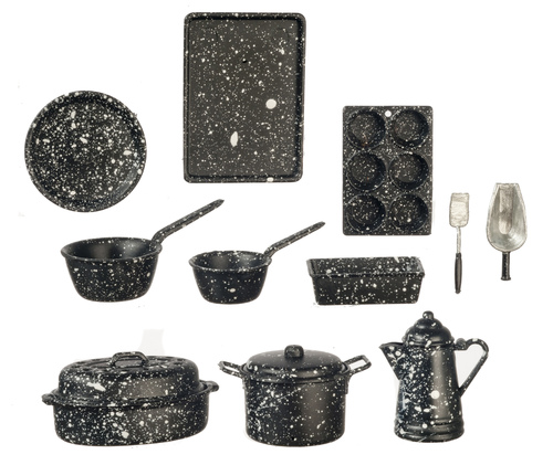 (image for) Black Splatterware Cooking Set 11pc