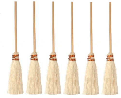 (image for) Straw Broom w/ Wooden Handle 6pc