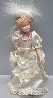 (image for) Porcelain Doll Victorian Lady in Cream Dress