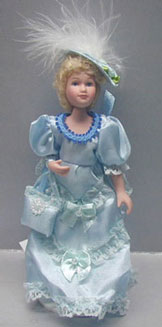 (image for) Porcelain Doll Victorian Lady in Light Blue Dress