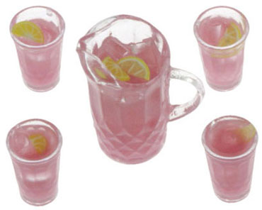 (image for) Pink Lemonade Set w/ Pitcher & 4 Glasses