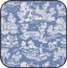 (image for) Cotton Fabric Reverse Toile Blue