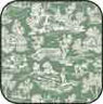 (image for) Cotton Fabric Reverse Toile Green