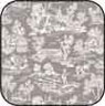 (image for) Cotton Fabric Reverse Toile Gray