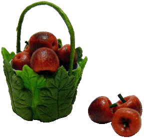 (image for) Dozen Red Apples in Leaf Basket