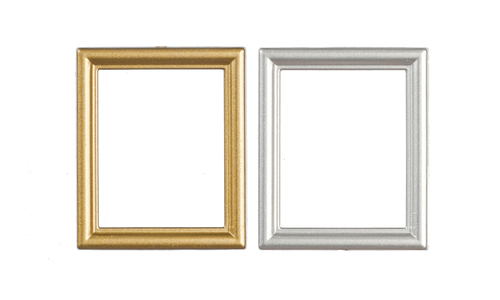 (image for) Rectangular Picture Frames w/ Glass Silver & Gold 2pc