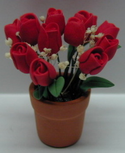 (image for) Red Rose in Clay Pot