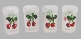 (image for) Set of 4 Glasses w/ Cherry Design