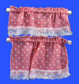 (image for) Cottage Curtains Nursery Hearts Pink