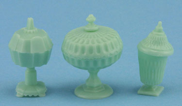 (image for) 3pc Jadite Candy Dish Set w/ Lids