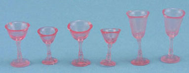 (image for) 6pc Pink Stemware Set