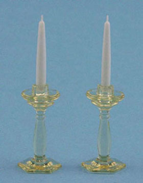 (image for) Amber Candle Holders- Plastic