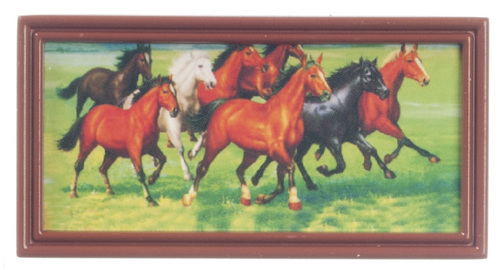 (image for) Wild Horses Running in Brown Metal Frame