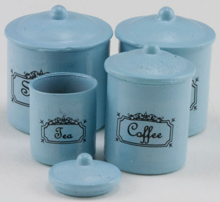 (image for) 4pc Canister Set w/ Lids Blue