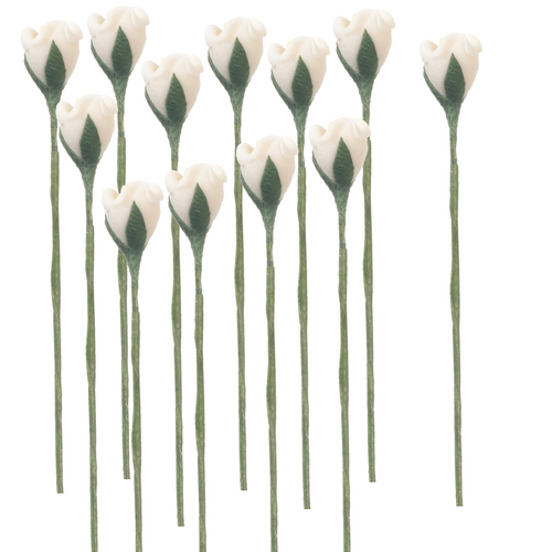 (image for) 1/2in Scale 1dz White Rose Stems