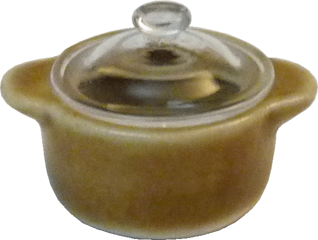 (image for) Brown Ceramic Casserole Dish w/ Glass Lid