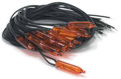 (image for) Large Orange Flame Bulbs w/ Leads 12pc