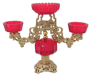 (image for) Epergne w/ Red Bowls