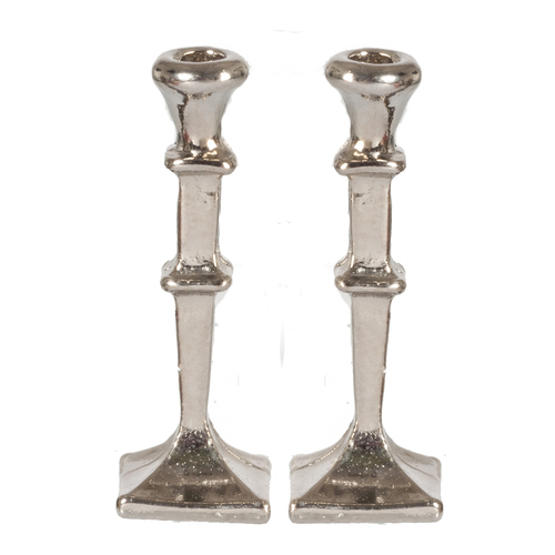 (image for) Silver Square Candlestick 2pc