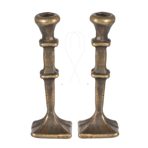 (image for) Antique Brass Square Candlestick 2pc