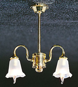 (image for) 2 Down Arm Chandelier w/ Tulip Shades 12v