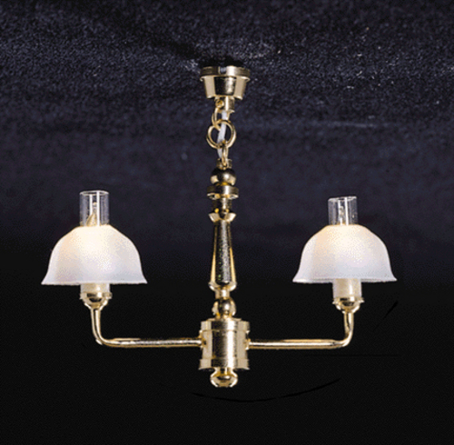 (image for) 2 Up Arm Bell Shade Chandelier 12v