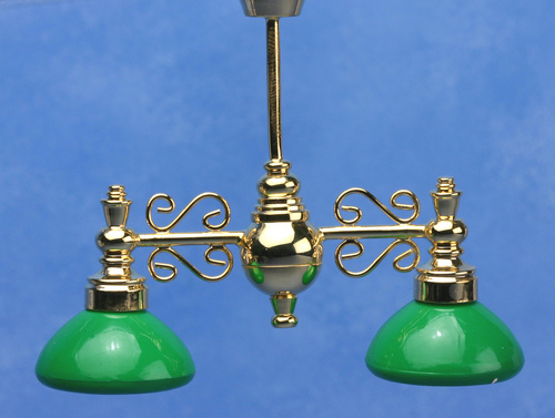 (image for) Billiard Chandelier w/ Green Shades 12v