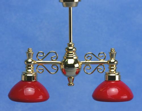 (image for) Billiard Chandelier w/ Red Shades 12v