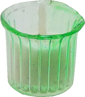 (image for) Green Glass Votive Candle Holder w/ White Candle