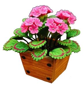 (image for) Pink Geraniums in Square Planter Box