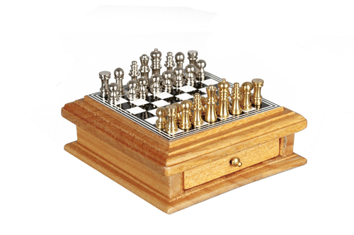 (image for) Chess Board w/ Drawer Oak